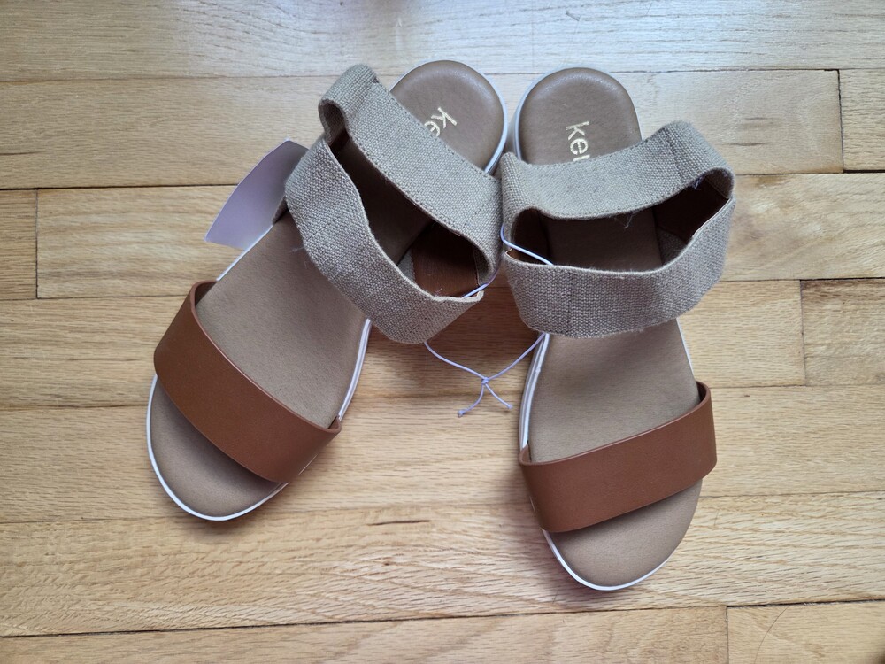 Kensie Brown & Tan Sandals, Size 8, NEW WITH TAGS